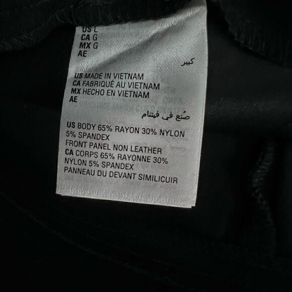 INC International Concepts Skirt Black Faux Leather Front Stretch Slip On Large - Picture 9 of 11